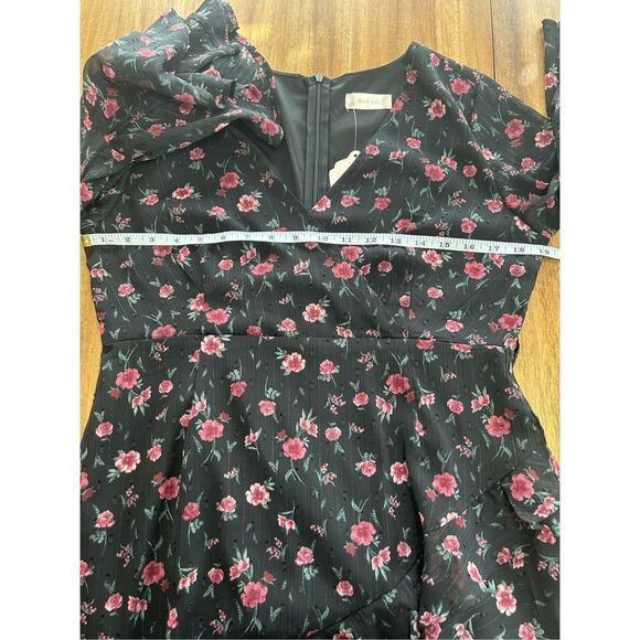 Altar'd State Black and Pink Floral Mini Dress - Picture 12 of 13